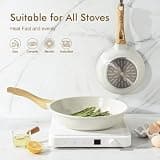 Sensarte 9.5-Inch Nonstick Ceramic Omelet Pan with Removable Bakelite Handle