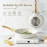 Sensarte 9.5-Inch Nonstick Ceramic Omelet Pan with Removable Bakelite Handle