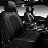 CAR PASS Universal Faux Leather & 3D Air Mesh Full Seat Cover Set for SUVs