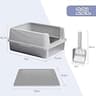 Henkelion Extra Large Stainless Steel Cat Litter Box with ABS Enclosed High Wall