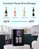 EUHOMY 18L Freestanding Countertop Compressor Wine and Beverage Can Refrigerator