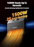 Brightown 1500W Smart Wall Heater with Accurate Thermostat and App Voice Control