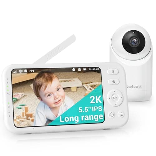 Jartoo 5.5-Inch 2K Video Baby Monitor with AI Cry Detect & 6000mAh Battery