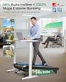 UREVO CyberPad Smart Walking Pad, 14% Auto Incline, 2.5HP Brushless Motor