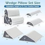 Ahpmeoa 6-Piece Orthopedic Bed Wedge Pillow Set with Gel Memory Foam Base