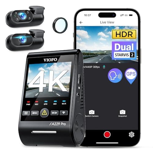 VIOFO A229 Pro 3-Channel 4K HDR Dash Cam with Sony STARVIS 2 Sensor System
