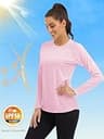 MAGCOMSEN Women's UPF 50+ Long Sleeve Lightweight Crew Neck Sun Shirt