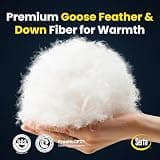 Serta Queen Size 58oz Goose Feathers & Down Fiber Hotel Luxury Comforter