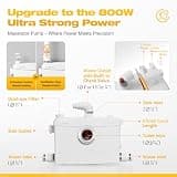 800Pro 800W Upflush Macerating Toilet System with 360-Foot Discharge Range