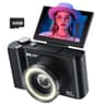 W & O Y2K Aesthetic Compact Digital Camera with 180-Degree Flip Screen and SD Card