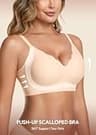 HBselect Women's Wireless Comfort Jelly Bra 3-Pack with Removable Padding