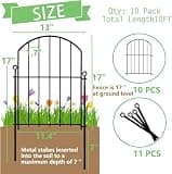 Thrivinest 10-Pack No-Dig Metal Garden Border Fence Panel System for Small Dogs