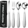 7oz Heavy Stainless Steel 4-Piece Weighted Utensil Set with Travel Bag