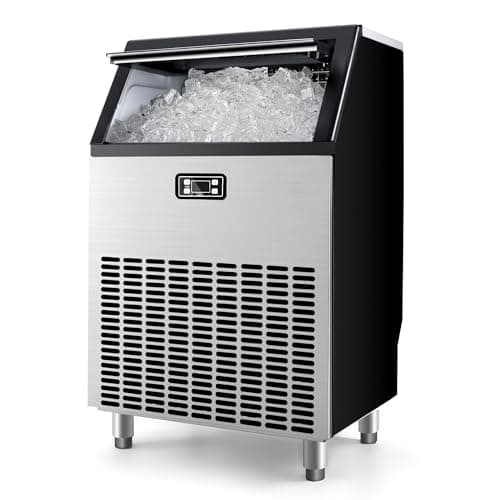 EUHOMY 200lb Heavy-Duty Commercial Ice Maker Machine with 65lb Storage