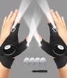 Waterproof LED Flashlight Gloves with Breathable Fabric and Spare Batteries