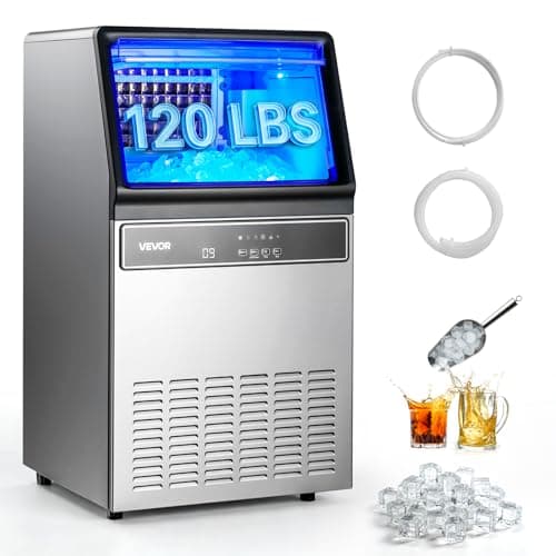 VEVOR 120lb Commercial Ice Maker Machine with 48-Hour Programmable Timer