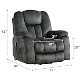 CANMOV Large Overstuffed Heavy Duty Power Lift Recliner with Heat and Massage