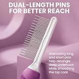 Poodle Pet Detangling Stainless Steel Pet Comb with Dual-Length Teeth
