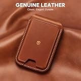SHIELDON Genuine Leather MagSafe Card Holder with Adjustable Stand - 3 Card Capacity