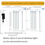 Weepong 12-Inch Meteor Shower Cascading LED Tube Lights Random Fall Effect
