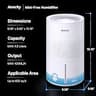 AEOCKY Mist-Free Evaporative Humidifier with Auto Dry Filter, 4.5L Capacity