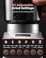 KIDISLE Electric Conical Burr Coffee Grinder with 51 Precision Settings