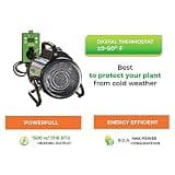 BioGreen Palma Electric Greenhouse Heater and Fan with Digital Thermostat