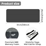 HASSLICKIT Thick Mini Yoga Mat Knee Pad Cushion 20mm NBR Foam with Storage Strap