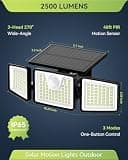Daphino 2500LM 3-Head Wide Angle Solar Motion Sensor Street Area Light