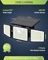 Daphino 2500LM 3-Head Wide Angle Solar Motion Sensor Street Area Light