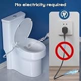 Clirass Non-Electric Round Bidet Toilet Seat with Quiet-Close Lid Design