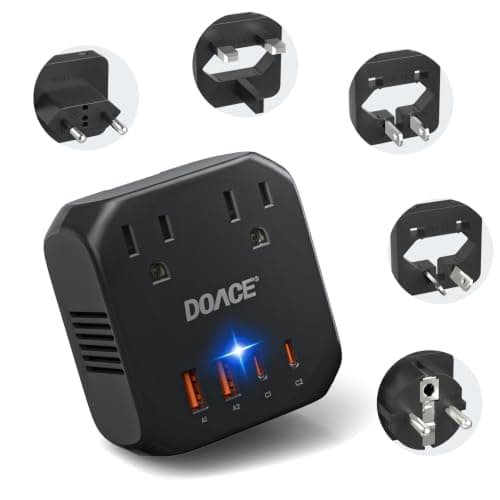 DOACE 2000W Heavy-Duty Travel Voltage Converter with Fast Charging Ports