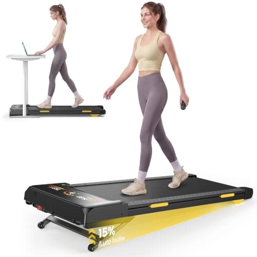 TOPUTURE Under Desk Treadmill, 15% Auto Incline, 3.0HP Brushless Motor, RGB Display