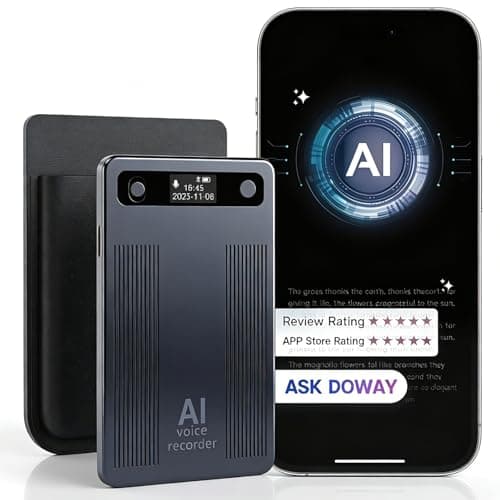 ZBNMY Credit-Card Sized AI Voice Recorder with Magnetic Protective Case