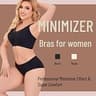 Linliasor Women's Comfortable T-Shirt Minimizer Sports Bra, Black, 34C
