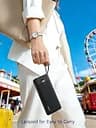 VRURC 10000mAh Slim Portable Power Bank with 4 Built-in Cables and LED Display