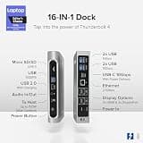 Plugable 16-in-1 Thunderbolt 4 Dock with 100W Power and 2.5G Ethernet