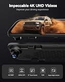 WOLFBOX G840S 12-Inch 4K Smart Mirror Dash Cam with Split-Screen Display