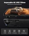WOLFBOX G840S 12-Inch 4K Smart Mirror Dash Cam with Split-Screen Display