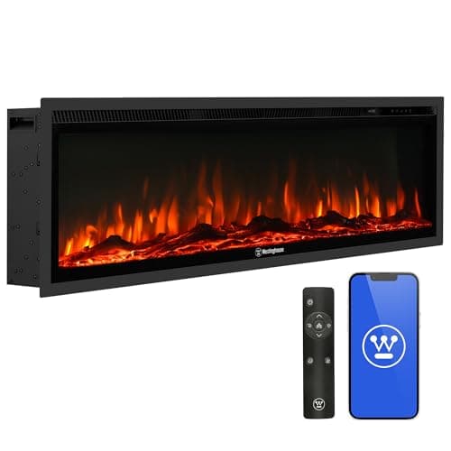 Westinghouse 50-Inch Smart Recessed and Wall Mounted Electric Fireplace