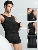 JESIDO Men's Slimming Body Shaper Chest Compression Undershirt 3-Pack
