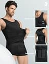 JESIDO Men's Slimming Body Shaper Chest Compression Undershirt 3-Pack