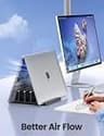 Vaydeer 3-Slot Adjustable Vertical Laptop Organizer Stand Made of Premium ABS