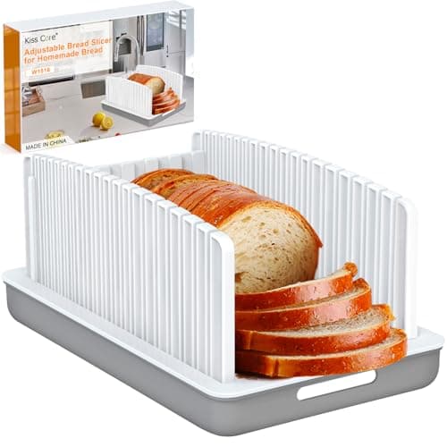 Kiss Core Adjustable Foldable Bread Slicer Guide with Plastic Crumb Tray