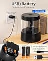 ZMOL Rechargeable Electric Pencil Sharpener for Kids with 3 Adjustable Modes