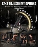 Keppi Fitness Bench3000 Max Adjustable Weight Bench with Preacher Curl