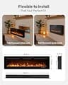 EUHOMY 60-Inch Recessed Wall Mounted Electric Fireplace with Touchscreen