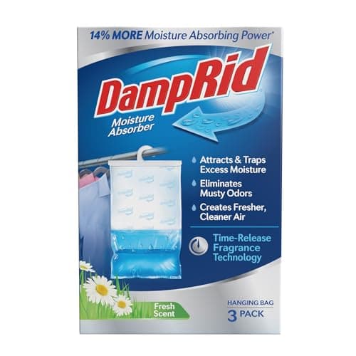 DampRid Hanging Moisture Absorber Bags, Fresh Scent, 16 oz, 3-Pack Set