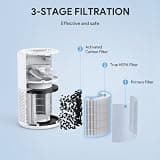 FULMINARE H13 True HEPA Compact Bedroom Air Purifier with Timer Settings