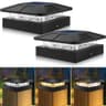 Peasur Adjustable Color and Brightness 4x4 Solar Post Cap Lights with Adapter, 2-Pack